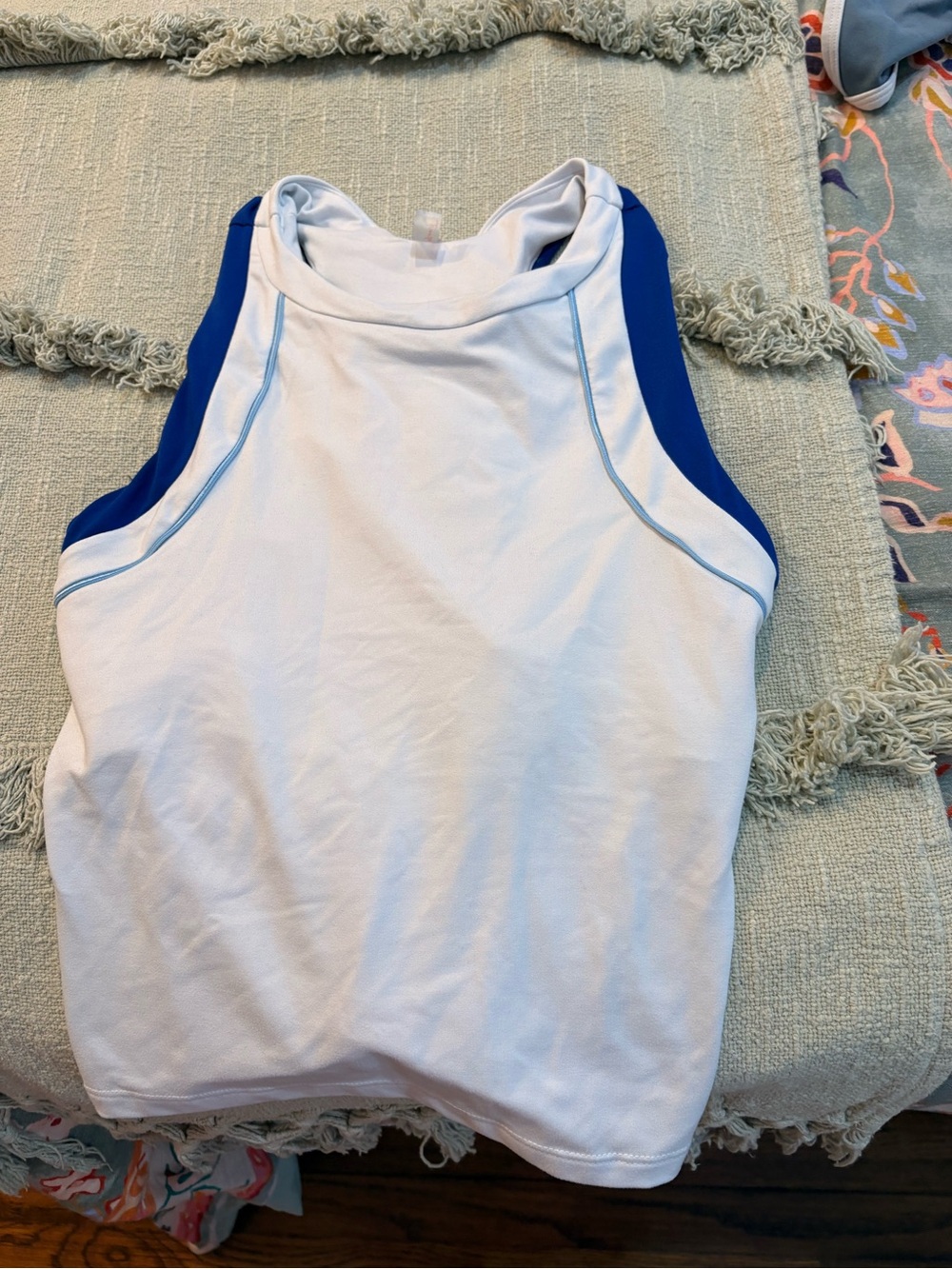 Free people movement Women’s White & Blue Athletic Tank Top with built in bra